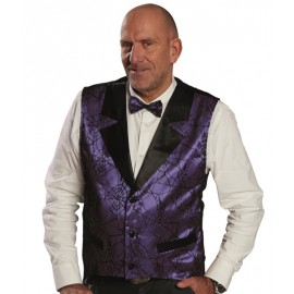 Déguisement gilet araignée violet noir homme avec noeud papillon