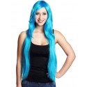Perruque longue bleu turquoise femme