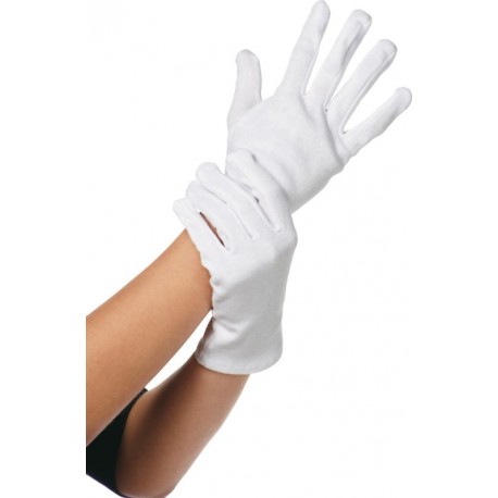 Gants blancs courts adulte 24 cm