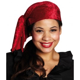 Bandana pirate velours rouge adulte 