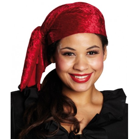 Bandana pirate velours rouge adulte 