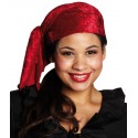 Bandana pirate velours rouge adulte