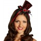 Mini chapeau haut de forme noir à pois rouges femme