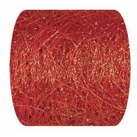 Ruban Abaca Metallise Rouge