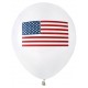 Ballons blancs drapeau américain USA 23 cm les 8