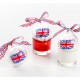 Boule plexi transparent drapeau anglais Union Jack 5 cm les 4