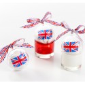 Boule plexi transparent drapeau anglais Union Jack 5 cm les 4