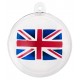 Boule plexi transparent drapeau anglais Union Jack 5 cm les 4