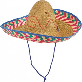 Chapeau mexicain Sombrero en paille adulte