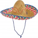 Chapeau mexicain Sombrero en paille adulte