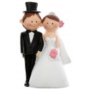 Figurine Mr & Mrs couple de mariés 10 cm
