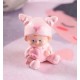 Figurine baptême bébé fille rose 4 cm les 10