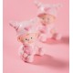 Figurine baptême bébé fille rose 4 cm les 10