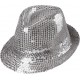 Chapeau borsalino sequin argent adulte