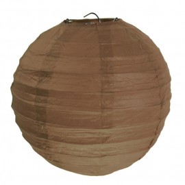 Lanternes boule chinoise papier chocolat 30 cm les 2