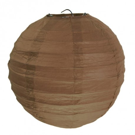 Lanterne boule chinoise papier chocolat 30 cm les 2