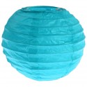 Lanternes boule chinoise papier turquoise 10 cm les 2