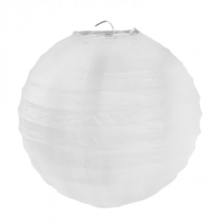 Lanterne boule chinoise papier blanc 20 cm les 2