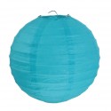 Lanternes boule chinoise papier turquoise 20 cm les 2