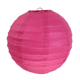 Lanternes boule chinoise papier fuchsia 20 cm les 2