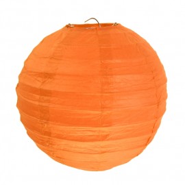 Lanterne boule chinoise papier orange 20 cm les 2