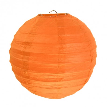 Lanterne boule chinoise papier orange 20 cm les 2