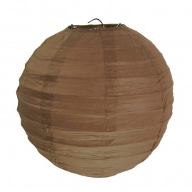 Lanternes boule chinoise papier chocolat 20 cm les 2