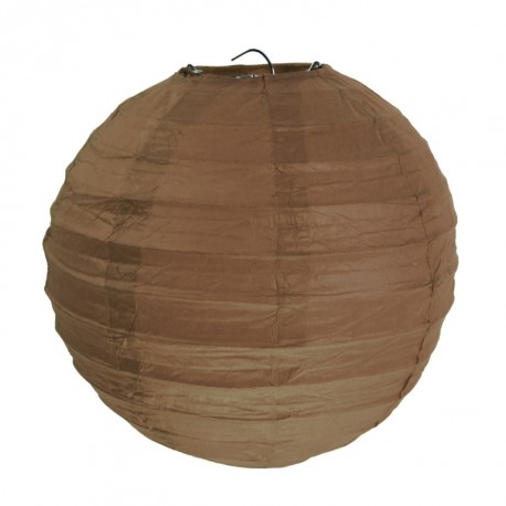 Lanterne boule chinoise papier chocolat 20 cm les 2