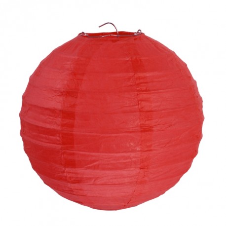 Lanterne boule chinoise papier rouge 20 cm les 2