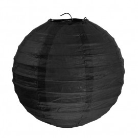 Lanternes boule chinoise papier noir 20 cm les 2