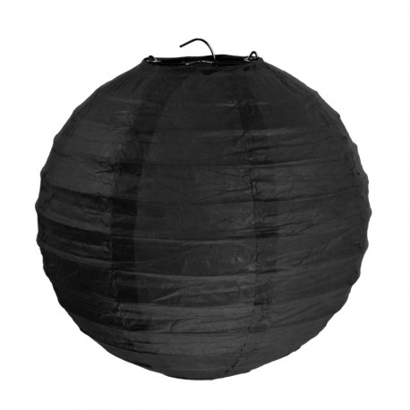 Lanterne boule chinoise papier noir 20 cm les 2