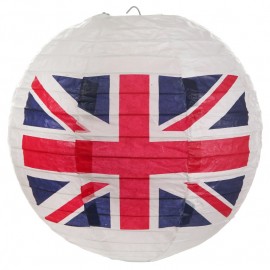 Lanterne boule papier drapeau anglais Union Jack 20 cm les 2