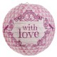 Lanterne boule papier vintage with love rose 20 cm les 2