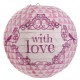 Lanternes boule papier vintage with love rose 20 cm les 2