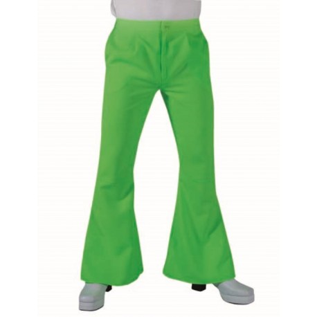 Déguisement pantalon hippie fluo vert homme luxe