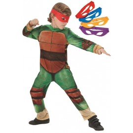 Déguisement Tortues Ninja garçon TMNT avec 4 masques