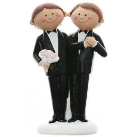 Figurine Mr & Mr Couple de mariés hommes 10 cm