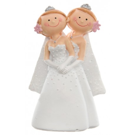 Figurine Mrs & Mrs couple de mariées femmes 10 cm