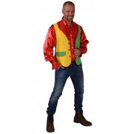 Déguisement gilet rouge jaune vert homme luxe