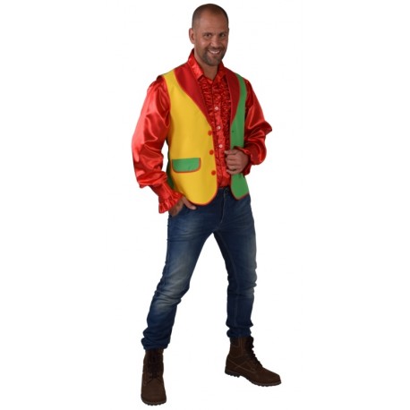 Déguisement gilet rouge jaune vert homme luxe