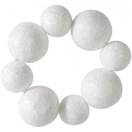 Ronds de Serviette Boules Blanc