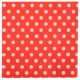 Serviette de table rouge à pois en papier les 20