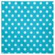 Serviette papier turquoise à pois x20 Serviette de table