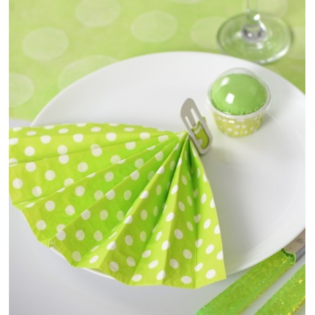 Serviette papier vert anis à pois Serviette de table