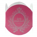 Rond de Serviette Just Married Fuchsia les 6