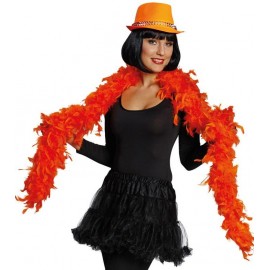 Boa néon orange en plumes 70 grs - 1.80 M