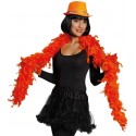 Boa néon orange en plumes 70 grs - 1.80 M