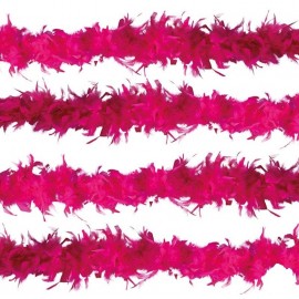 Boa néon fuchsia en plumes 70 grs - 1.80 M