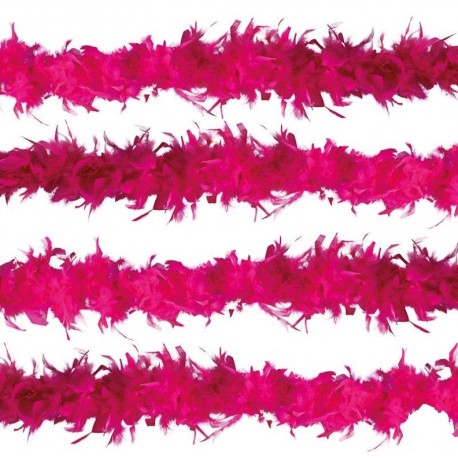 Boa néon fuchsia en plumes 70 grs - 1.80 M