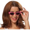 Lunettes 60's rose à pois blancs adulte